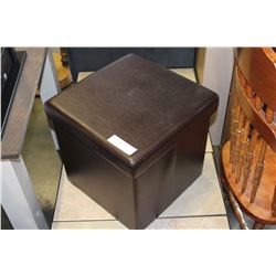 LEATHER STORAGE STOOL