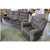 Image 1 : NEW MAZZIN HOME ELEGANCE BROWN MICROFIBRE DOUBLE RECLINER SOFA AND RECLINER CHAIR