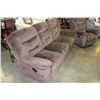 Image 2 : NEW MAZZIN HOME ELEGANCE BROWN MICROFIBRE DOUBLE RECLINER SOFA AND RECLINER CHAIR