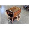 Image 1 : ANTIQUE WALNUT TEA TROLLEY WITH TRAY