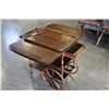 Image 2 : ANTIQUE WALNUT TEA TROLLEY WITH TRAY