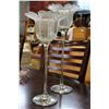 Image 2 : TWO GLASS CANDLE STANDS