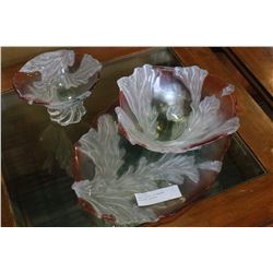 THREE PIECES OF MODERN MATCHING CRYSTAL