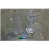 Image 1 : HEAVY CRYSTAL VASE AND HANDLED PITCHER