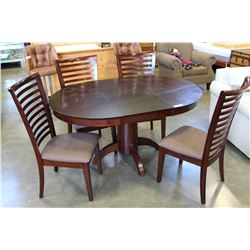 RTOUND MORDERN DINING TABLE AND FOUR CHAIRS