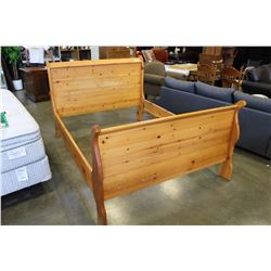 QUEEN SIZE PINE SLEIGH BED FRAME