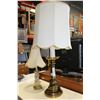 Image 1 : TWO BRASS TABLE LAMPS WITH SHADES