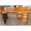 Image 1 : VINTAGE OAK AND MAPLE SINGLE PEDESTLE DESK