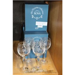 RONA VICTOR COLLECTION ETCHED WINE GLASSES