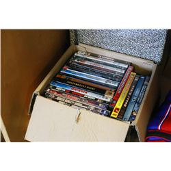 TWO BOXES OF DVDS