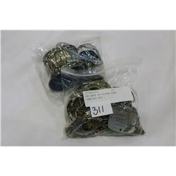 TWO BAGS OF SILVER TONE JEWELLRY ETC