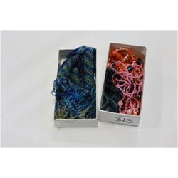TWO BOXES OF BEADED JEWELLRY