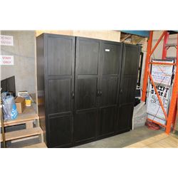 ESPRESSO FINISH IKEA PINE 3-PIECE CLOSET ORGANIZER CABINETS WITH SHELFS BASKETS AND PANT HANGERS ETC