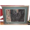 Image 1 : LARGE FAMED BLACK WOLF PRINT