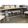 Image 2 : BRAND NEW FLOOR MODEL MAZZIN HOME ELEGANCE RUSTIC STYLE TRESTLE BASE DINING TABLE AND TWO LEAFS AND 
