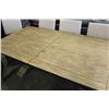 Image 3 : BRAND NEW FLOOR MODEL MAZZIN HOME ELEGANCE RUSTIC STYLE TRESTLE BASE DINING TABLE AND TWO LEAFS AND 