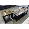 Image 2 : 3-PIECE STONE LOOK COFFEE TABLE SET