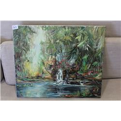 ACRYLIC PAINTING ON CANVAS A LITTLE HUT BY OTTO JEGODTKA