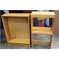 TWO SMALL BOOKSHELVES