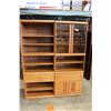 Image 1 : 2-PIECE OAK WALL UNIT ILLUMINATED