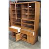 Image 2 : 2-PIECE OAK WALL UNIT ILLUMINATED