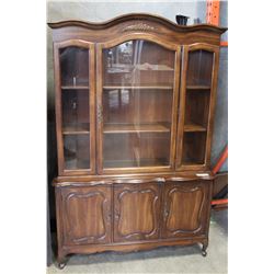 FRENCH PROVINCAL WALNUT DISPLAY CABINET