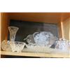 Image 1 : SHELF LOT OF CRYSTAL SERVING PIECES