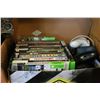Image 1 : BOX OF VIDEO GAMES AND CONTROLLERS AND BOX OF 8-TRACKS