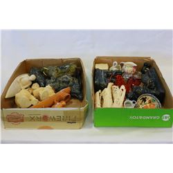 LOT OF SOAPSTONE AND CARVED FIGURES