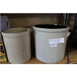 TWO SMALL CROCKS