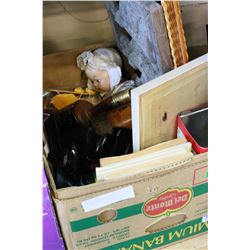 BOX OF RECORDS AND COLLECTIBLES