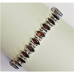#9-STERLING SILVER GARNET  (8.5" INCH) ADJUSTABLE