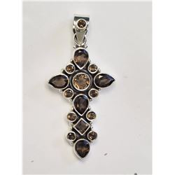 #11-STERLING SILVER SMOKEY QUARTZ (APPROX 8.60G)