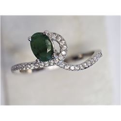 #13-STERLING SILVER EMERALD CUBIC ZIRCONIA