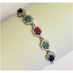 #19-STERLING SILVER GENUINE EMERALD, ENHANCED