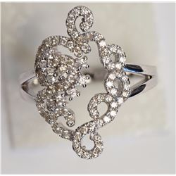 #24-STERLING SILVER CUBIC ZIRCONIA RING