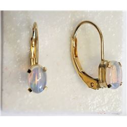 #26-10KT YELLOW GOLD OPAL (6X4MM) EARRINGS