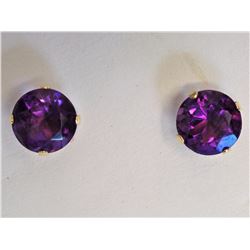 #29-14KT YELLOW GOLD AMETHYST EARRINGS