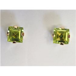 #35-10KT YELLOW GOLD PERIDOT EARRINGS