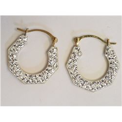 #40-10KT YELLOW GOLD CUBIC CRYSTAL EARRINGS