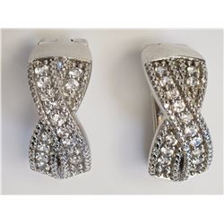 #43-STERLING SILVER CUBIC ZIRCONIA EARRINGS