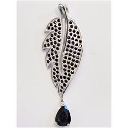 #45-STERLING SILVER CUBIC ZIRCONIA LEAF