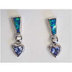 #46-STERLING SILVER CREATED OPAL & HEART