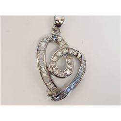 #48-STERLING SILVER CUBIC ZIRCONIA HEART