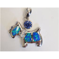 #50-STERLING SILVER CREATED OPAL, TANZANITE &
