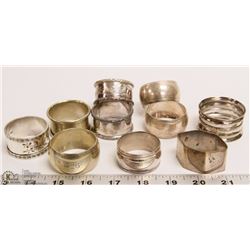 COLLECTION OF 10 ANTIQUE SILVER PLATED NAPKIN