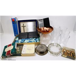 FLAT OF MISCELLANEOUS INCLUDING GLASSES, WALLETS,