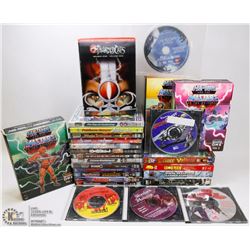 BOX W/21 DVD MOVIES, 3 COMPLETE SEASONS