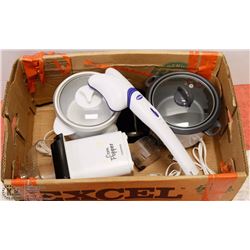 BOX W/BRAUN COFFEE GRINDER, 2 RICE