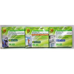 THREE BOXES OF DUCK WINDOW KITS